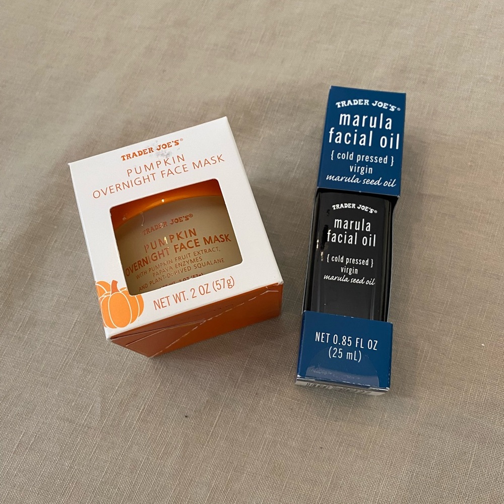 Trader Joe's Pumpkin Face Mask and Marula Facial Oil Set